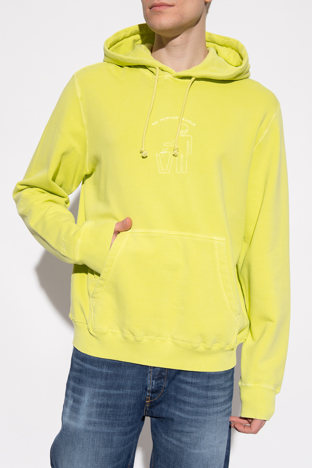 t shirt med fargblock och logotyp VbjdevelopmentsShops Germany Neon Embroidered hoodie Diesel